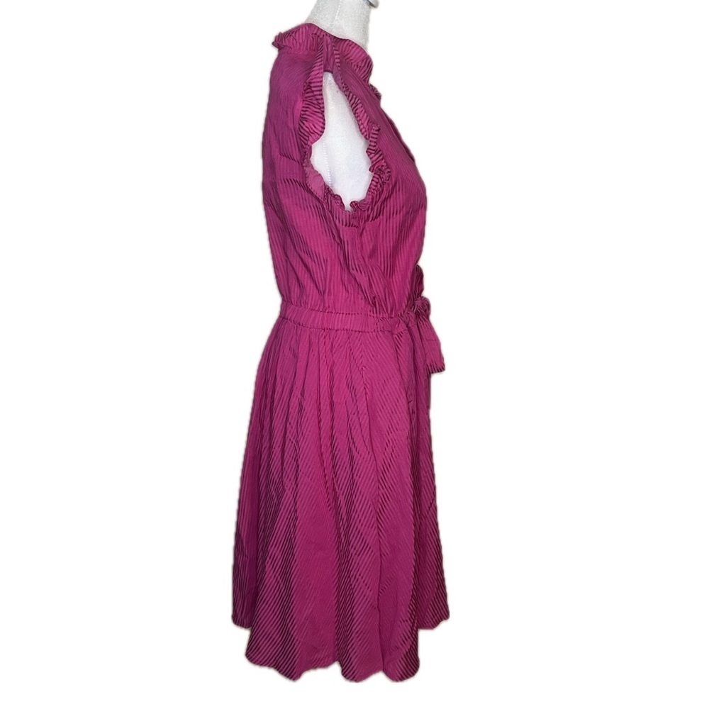 On 34th Pink Ruffle Short Sleeve Button Front Dress Women’s Small - Picture 3 of 8